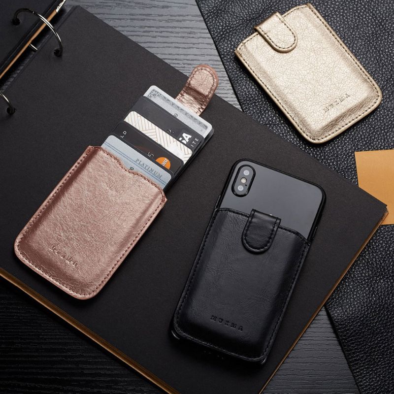 Adhesive Cell Phone PU Leather Wallet Holder Case Pouch Sticker Adhesive Cell Phone PU Leather Wallet Holder Case Pouch Sticker
