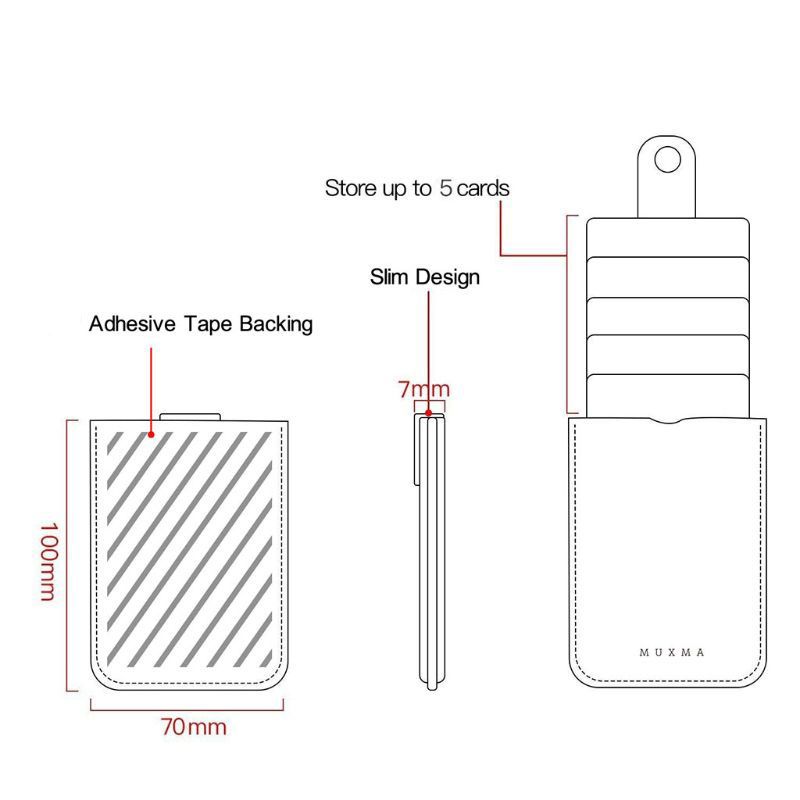 Adhesive Cell Phone PU Leather Wallet Holder Case Pouch Sticker Adhesive Cell Phone PU Leather Wallet Holder Case Pouch Sticker