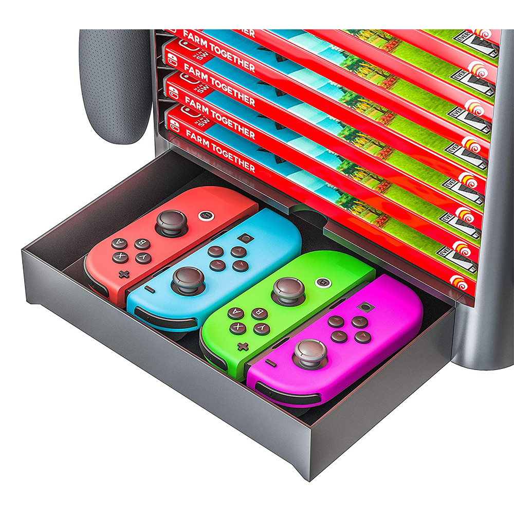 nintendo switch storage tower game disk rack organizer