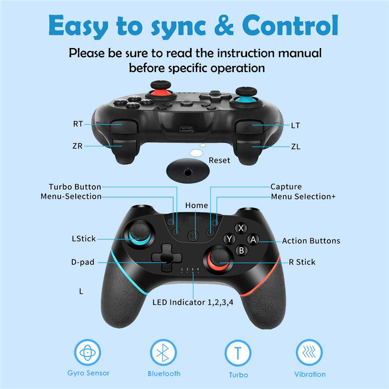 wireless gamepad video game controller For nintendo switch