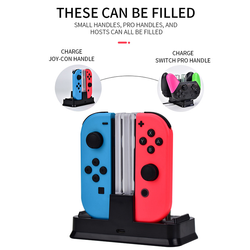 4 Controller Charger Charging Dock Station for nintendo switch joy con