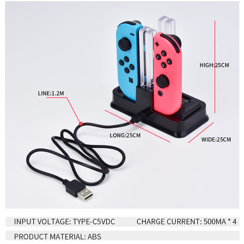 4 Controller Charger Charging Dock Station for nintendo switch joy con