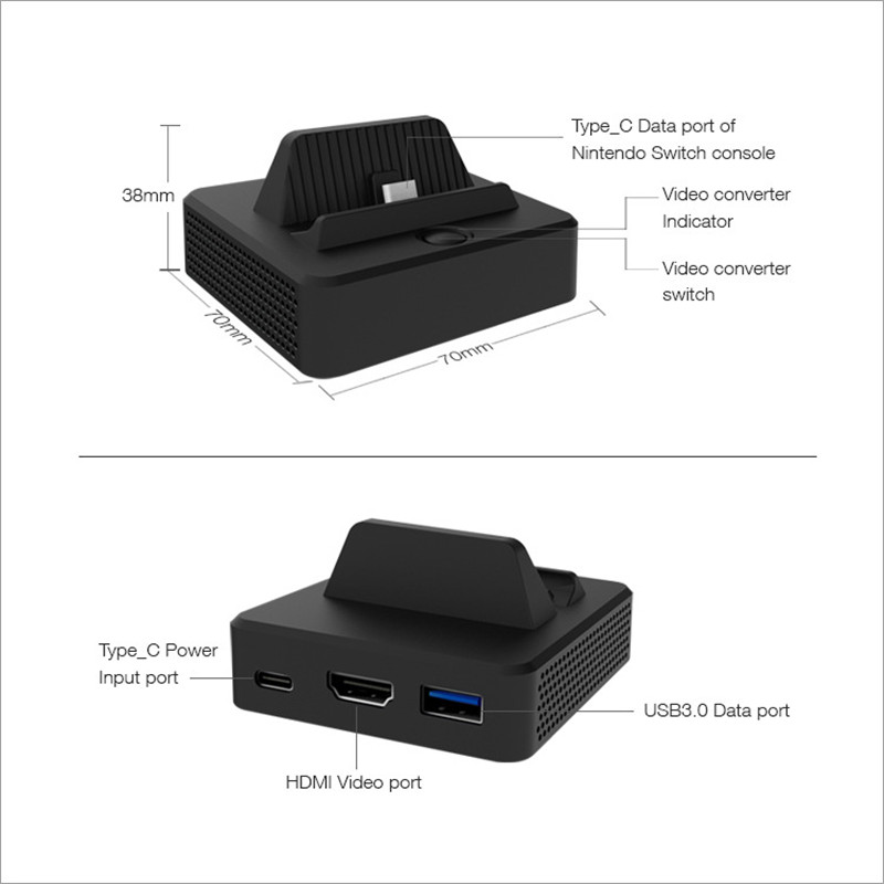 converter video dock station TV bottom for nintendo switch