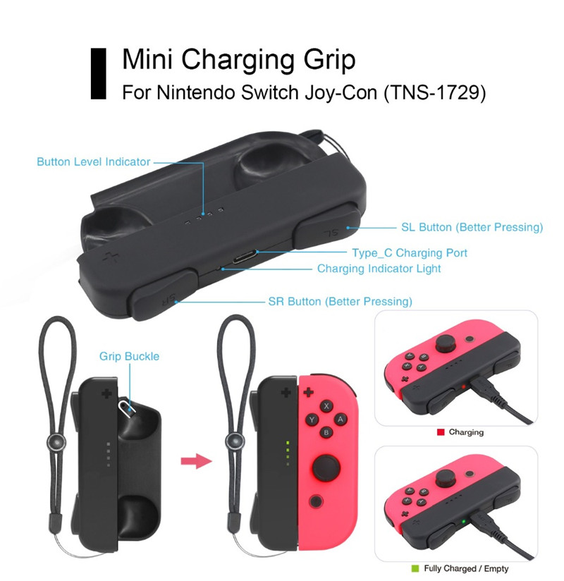 mini charging grip charger station dock for nintendo switch joy-con