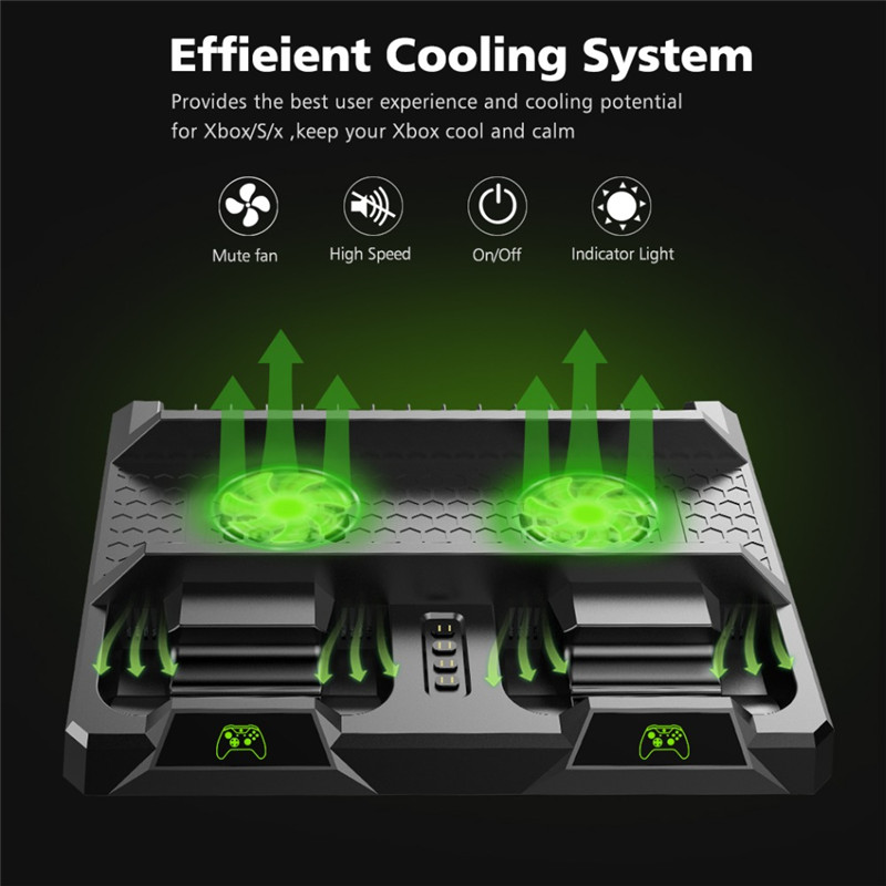 dual controller charging dock cooling stand for Xbox ONE S X