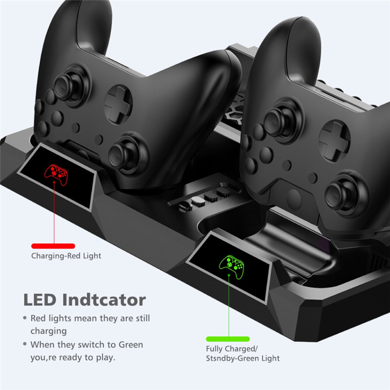 dual controller charging dock cooling stand for Xbox ONE S X