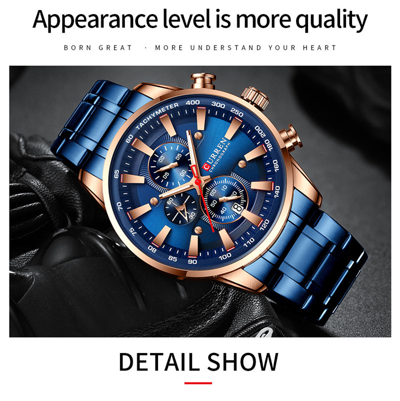 CURREN 8351 men's stainless steel waterproof quartz watch