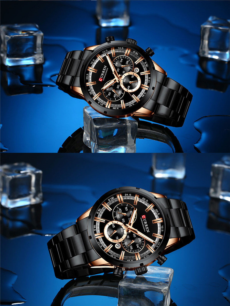 CURREN 8335M stainless steel chronograph sports men quartz watch