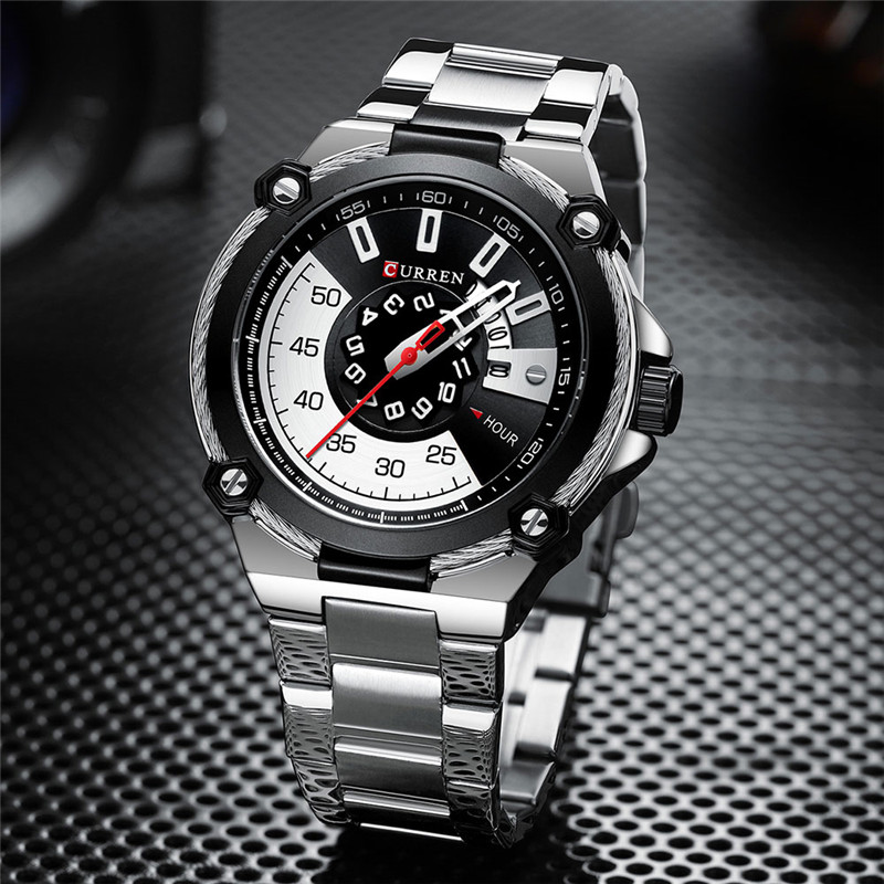 CURREN M8345 stainless steel waterproof mens quartz watch