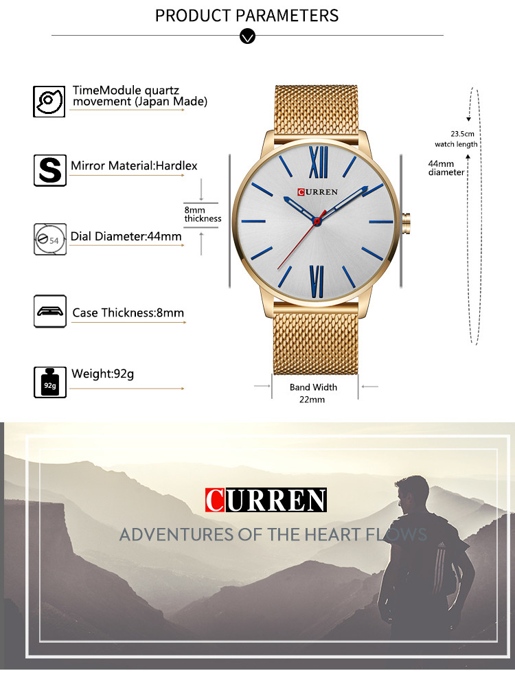 CURREN 8238 waterproof mens quartz watch