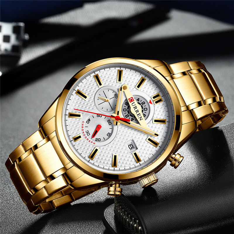 CURREN 8352 stainless steel chronograph mens quartz watch