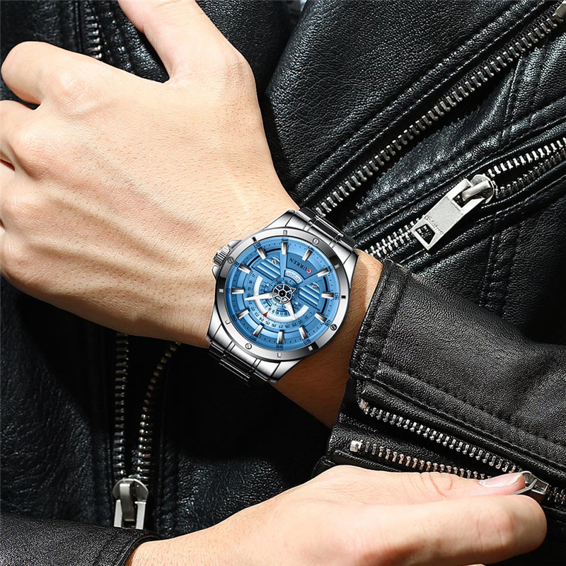 CURREN 8381 stainless steel chronograph mens quartz watch