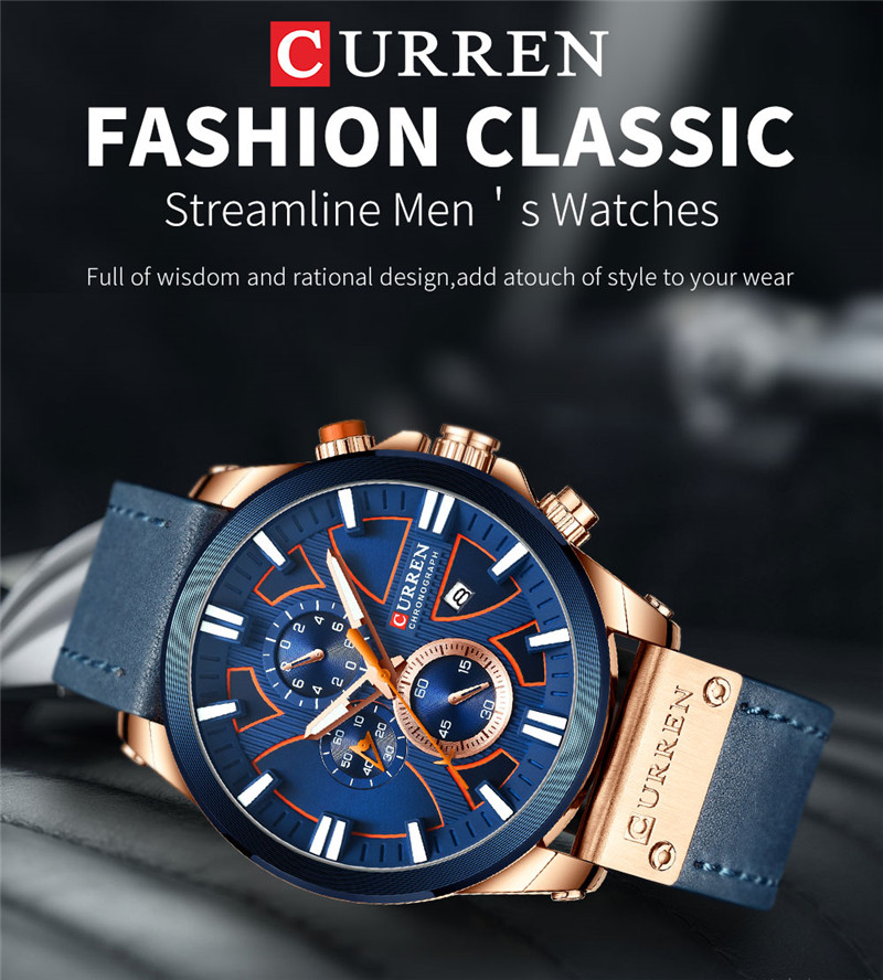 CURREN 8346 leather chronograph mens quartz watch CURREN 8346 leather chronograph mens quartz watch