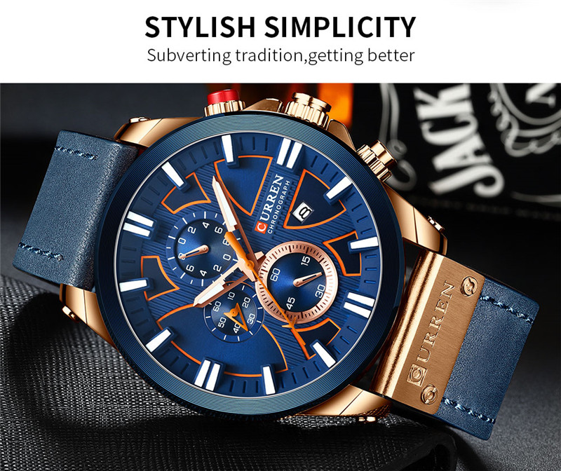 CURREN 8346 leather chronograph mens quartz watch CURREN 8346 leather chronograph mens quartz watch