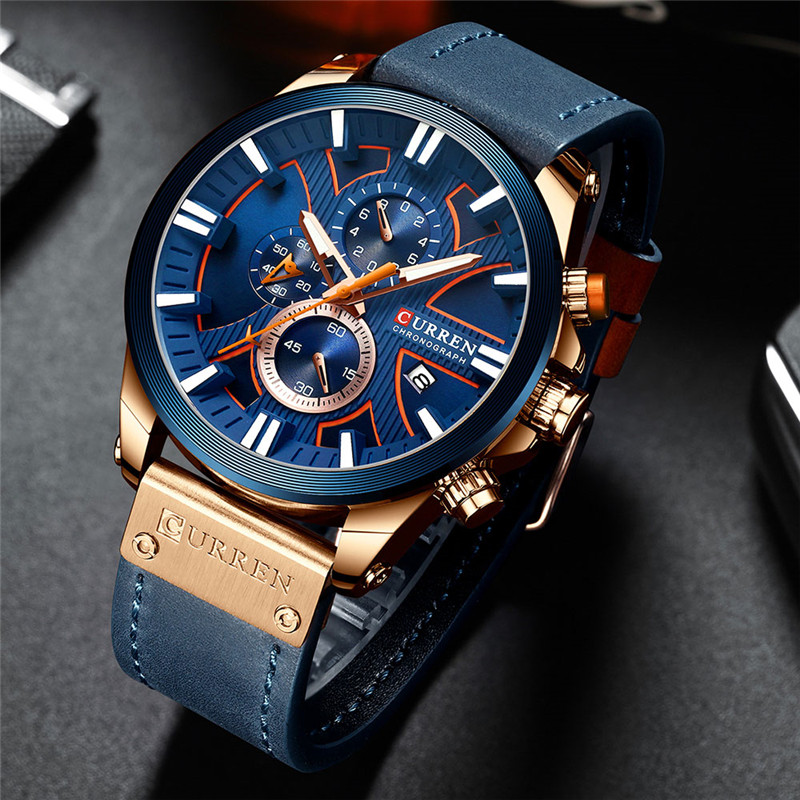 CURREN 8346 leather chronograph mens quartz watch CURREN 8346 leather chronograph mens quartz watch