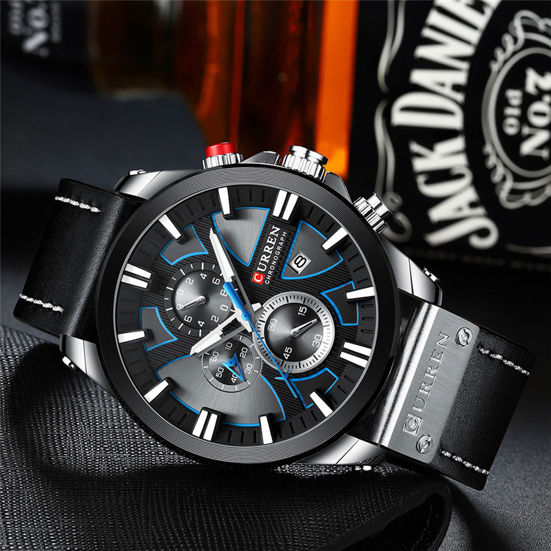 CURREN 8346 leather chronograph mens quartz watch CURREN 8346 leather chronograph mens quartz watch