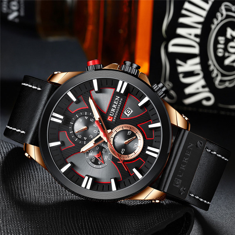 CURREN 8346 leather chronograph mens quartz watch CURREN 8346 leather chronograph mens quartz watch