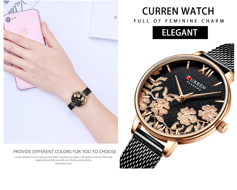 CURREN 9065 womens quartz watch bracelet watches