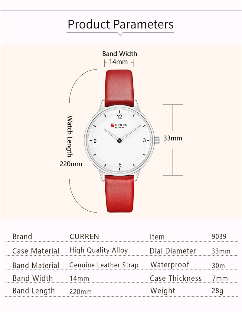 CURREN 9039 women quartz watch bracelet watches