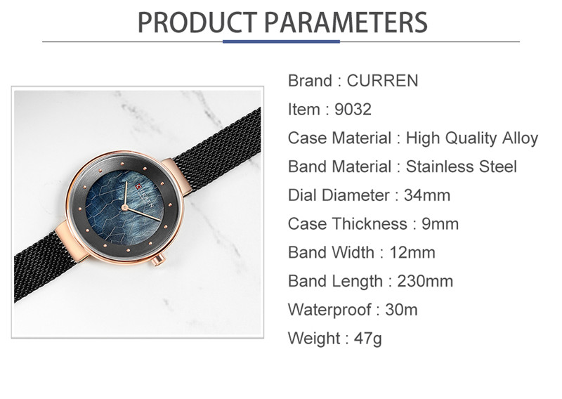 CURREN 9032 women quartz watch bracelet watches