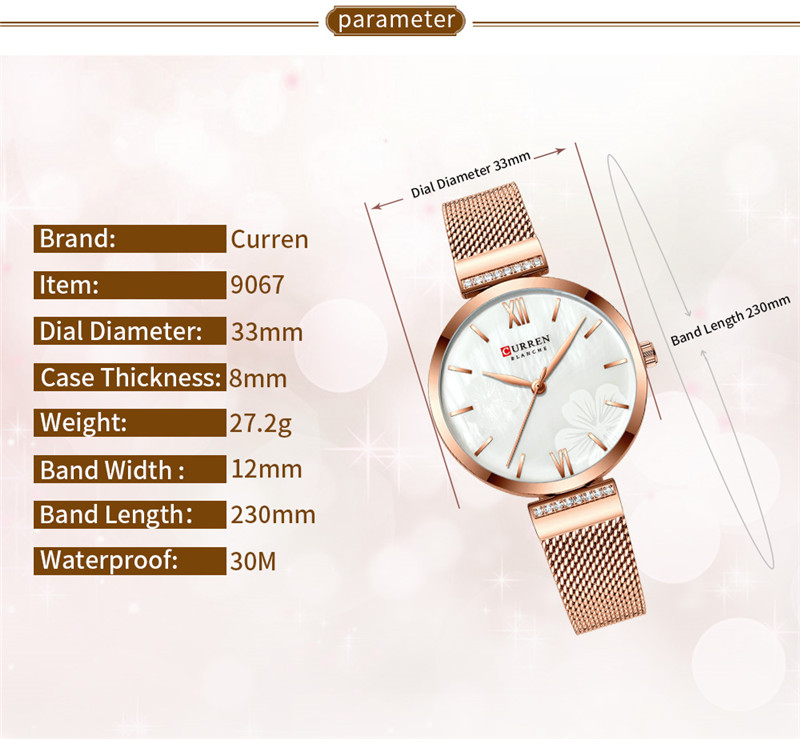 CURREN 9067 women quartz watch lady bracelet watches