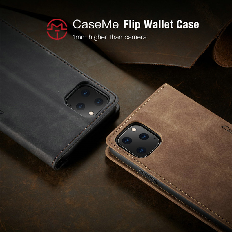 retro card slots leather wallet case for iPhone 11 pro max