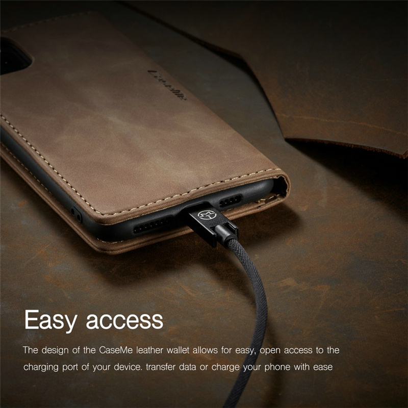 retro card slots leather wallet case for iPhone 11 pro max