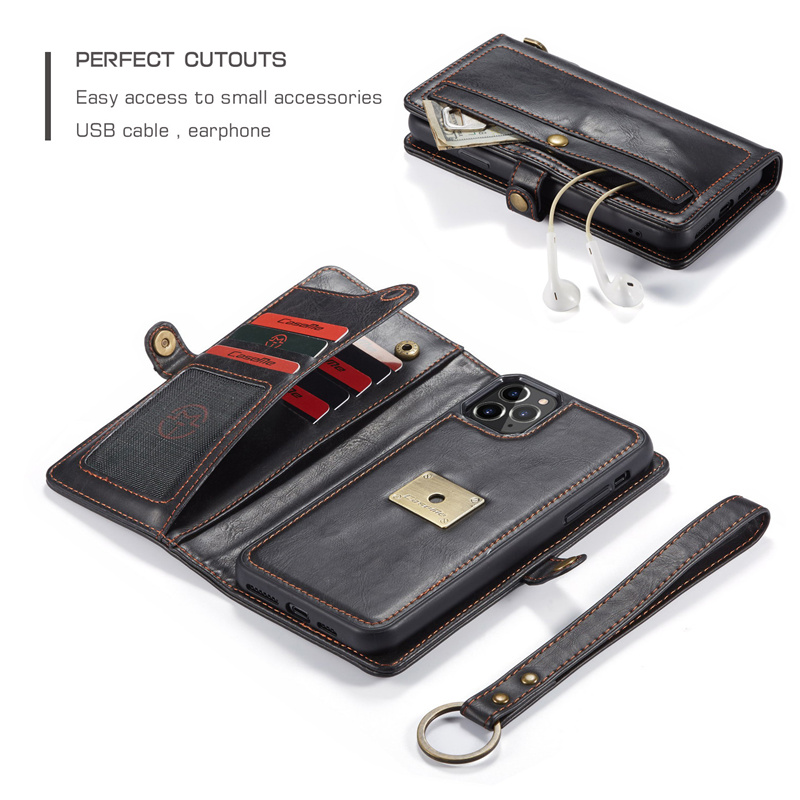 Wholesale magnetic leather wallet case For iPhone 12 11 pro max Qin