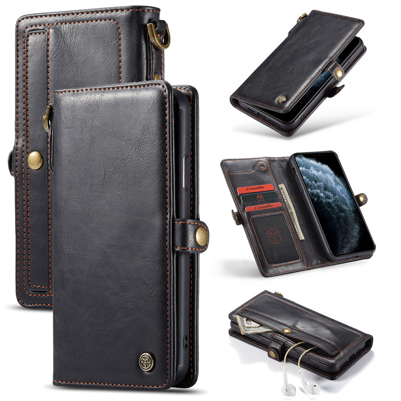 magnetic leather wallet case For iPhone 12 11 pro max Qin