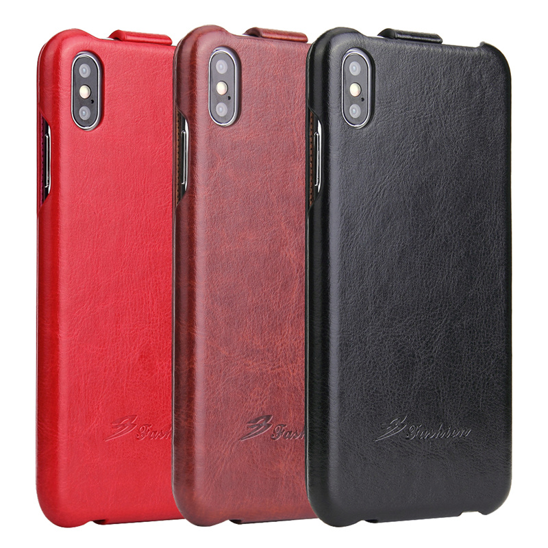 vertical flip leather case cover pouch for iPhone 7 8 X XS Max XR