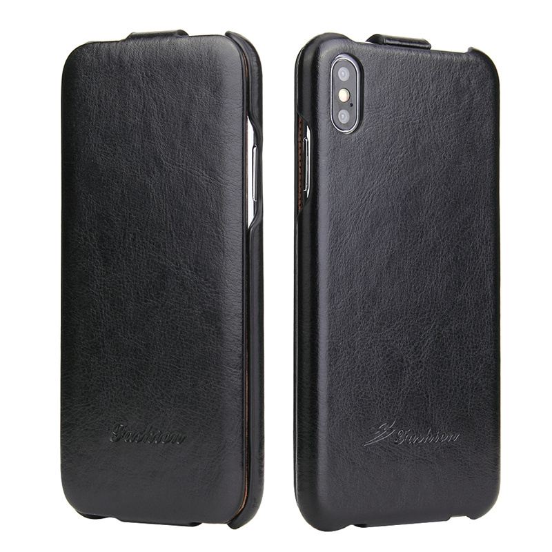 vertical flip leather case cover pouch for iPhone 7 8 X XS Max XR