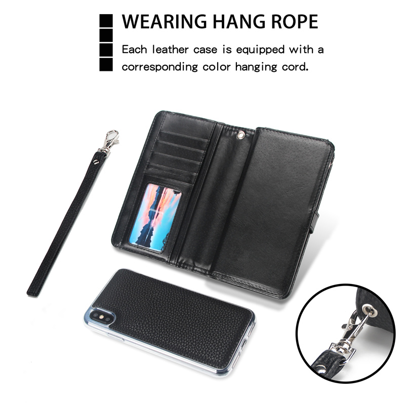 zipper leather wallet case for iPhone 11 pro max 8 7 6 plus C21