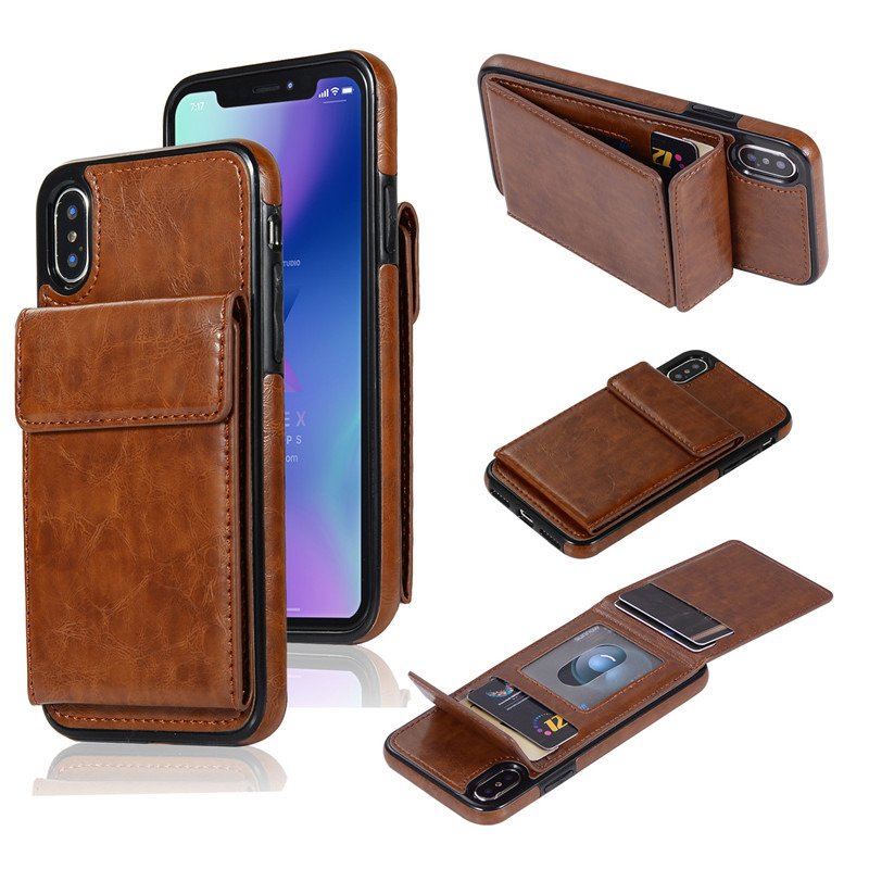 leather back cover wallet case for iPhone 11 pro max 8 7 6 plus C23