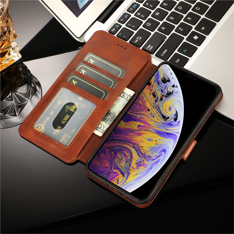 flip leather wallet case For iPhone 12 11 pro max 8 7 6 plus C24