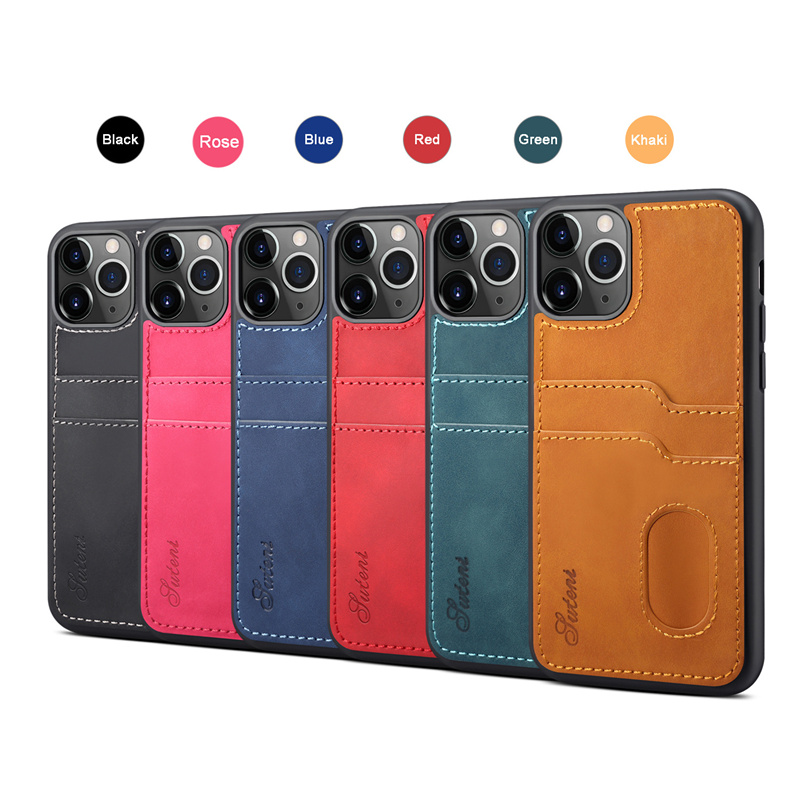 back cover leather wallet case for iPhone 12 11 pro max 8 7 6 plus C32