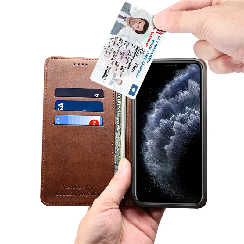 magnetic flip leather wallet case for iPhone 12 11 pro max 8 7 6 plus C36