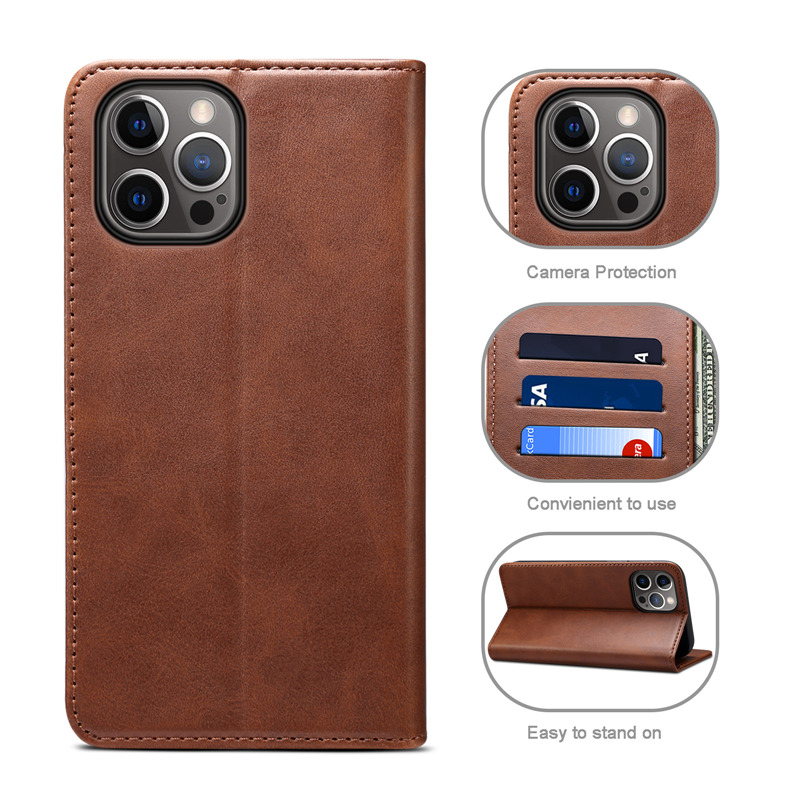 magnetic flip leather wallet case for iPhone 12 11 pro max 8 7 6 plus C36