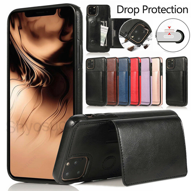magnetic leather wallet case iPhone 12 11 pro max mini 8 7 6 plus C43
