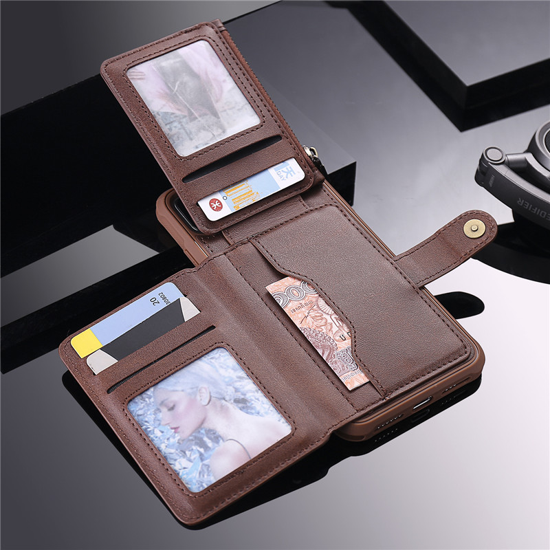 zipper flip wallet case for iPhone 11 pro max mini 8 7 6 plus C49