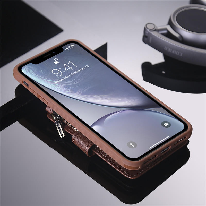 zipper flip wallet case for iPhone 11 pro max mini 8 7 6 plus C49