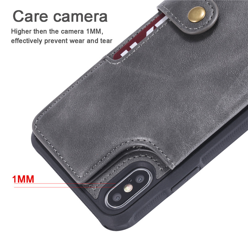 leather back cover wallet case For iPhone 12 11 pro max mini 8 7 6 plus C52