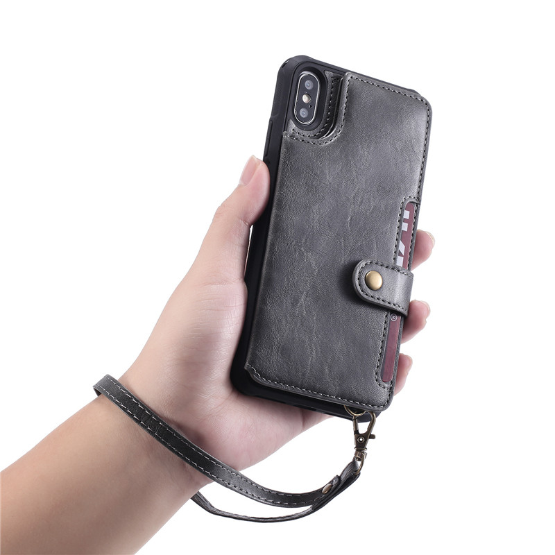 leather back cover wallet case For iPhone 12 11 pro max mini 8 7 6 plus C52