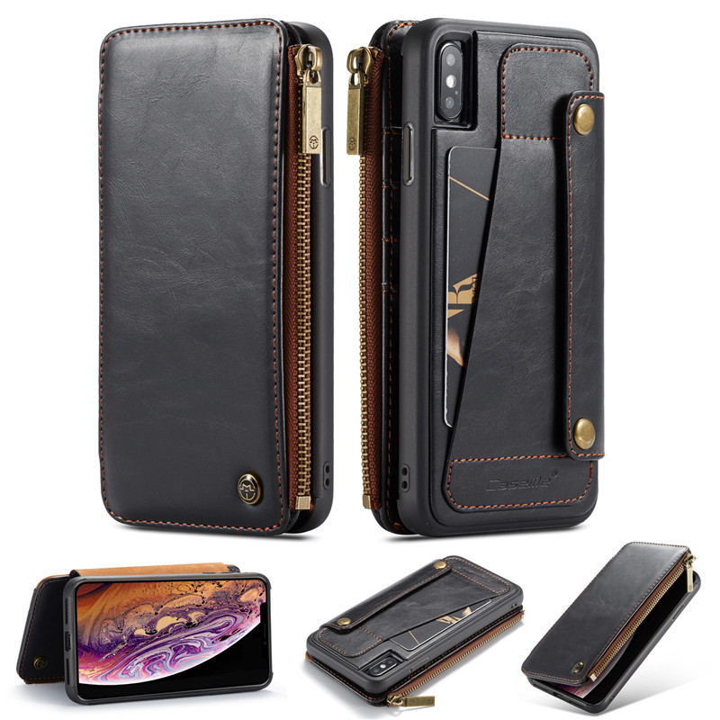 detachable leather wallet case pouch for iPhone 11 pro max mini C53
