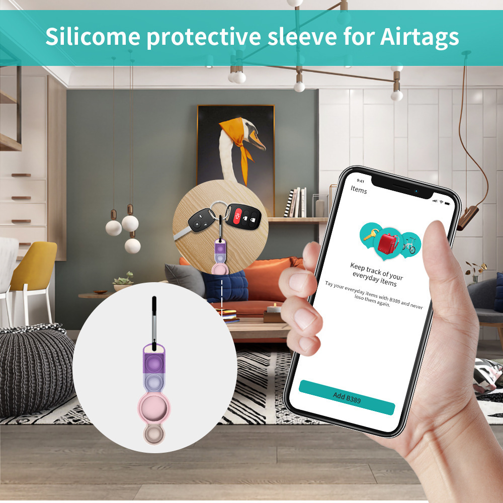 silicone half-pack protective cover case for airtag