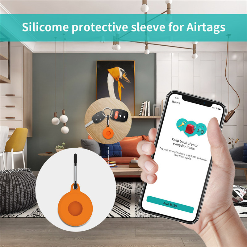 round silicone protector shell sleeve for airtag