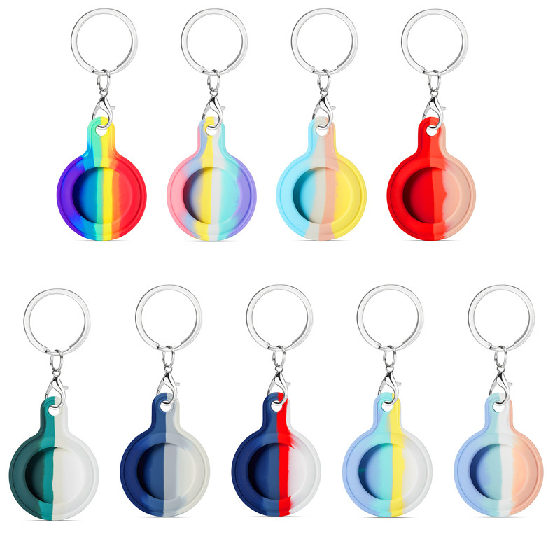 rainbow keychain silicone protective case cover for AirTag