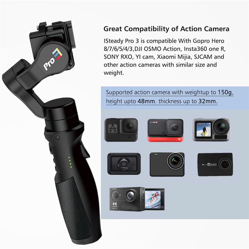 hohem iSteady pro 3 handheld 3-axis WiFi action camera gimbal stabilizer iSteady pro 3action camera gimbal stabilizer