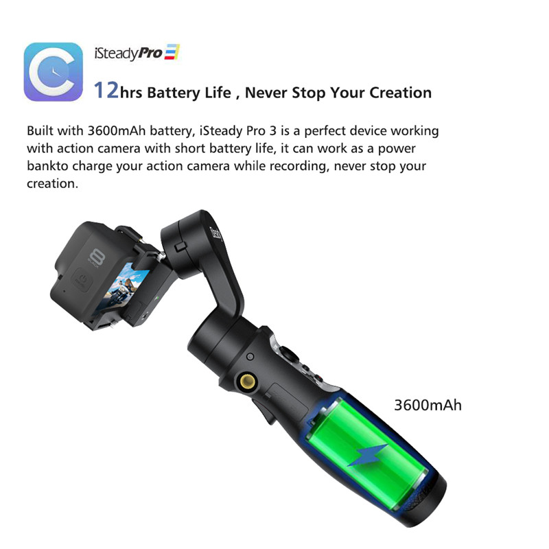 hohem iSteady pro 3 handheld 3-axis WiFi action camera gimbal stabilizer iSteady pro 3action camera gimbal stabilizer