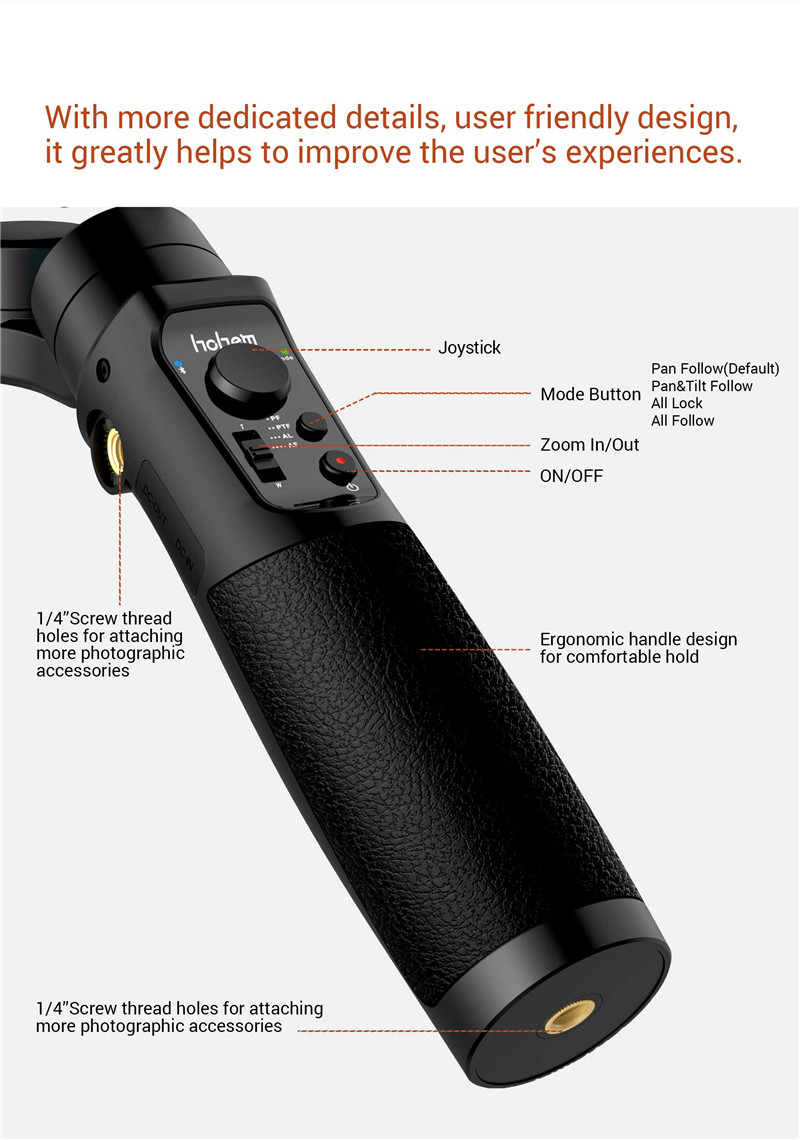 hohem iSteady Multi 3-Axis Handheld Stabilizing Gimbal Stabilizer hohem iSteady Multi 3-Axis Handheld Stabilizing Gimbal Stabilizer
