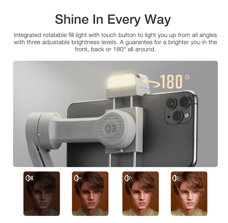 ZHIYUN Smooth Q3 handheld 3 axis smartphone gimbal stabilizer ZHIYUN Smooth Q3 handheld 3 axis smartphone gimbal stabilizer